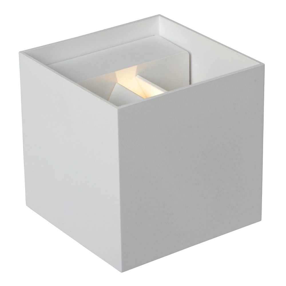 Vierkante wandspot Axi 2 x 7W IP54 wit Lucide 5411212690012