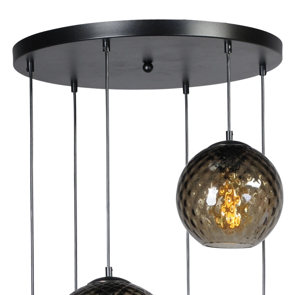 6-lichts hanglamp Baloton zwart Masterlight 8718121217055