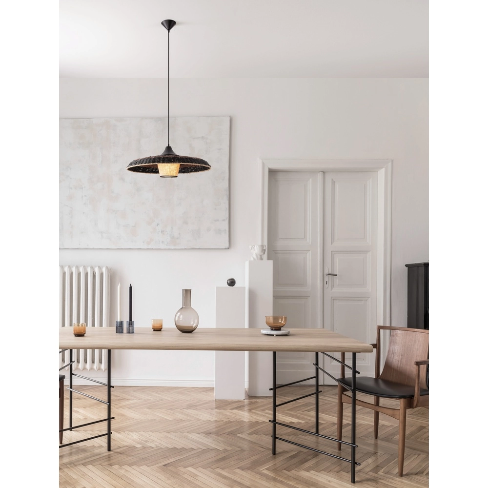 Hanglamp Capa zwart met rotan Lyora 5212017452917