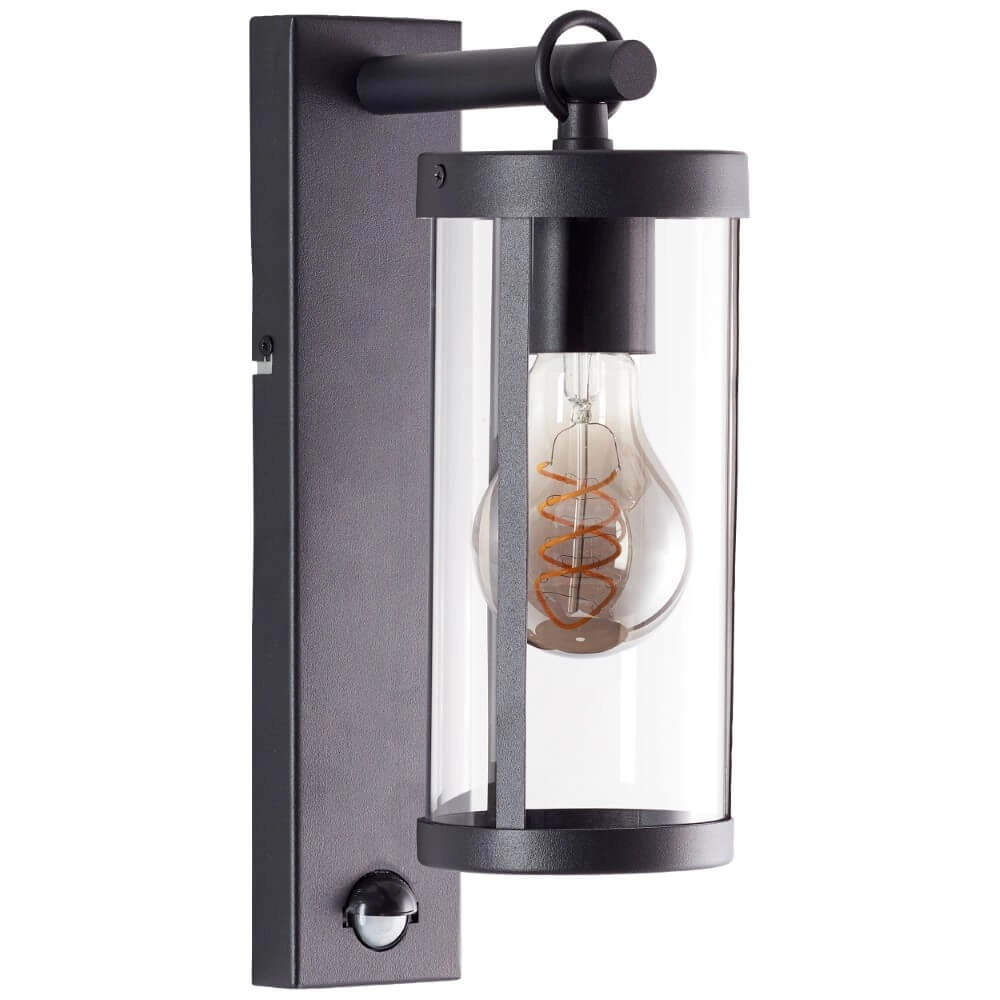 Zwarte wandlamp Sidney met sensor Brilliant 4004353435683