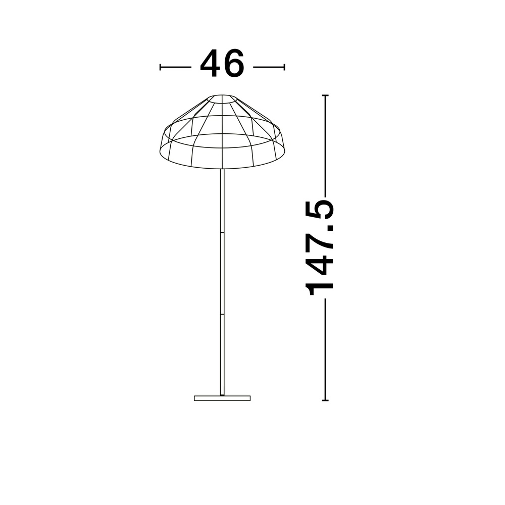 Vloerlamp Caro zwart en rotan Lyora 5212017453013