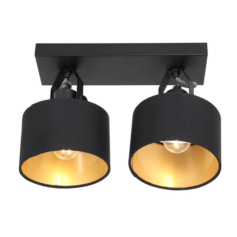 Zwarte plafondlamp Ornoir 2-lichts Steinhauer 8712746151411