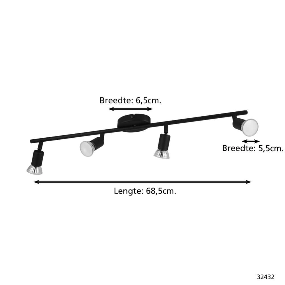 Opbouwspot Buzz-Led 4-lichts Eglo 9002759324322