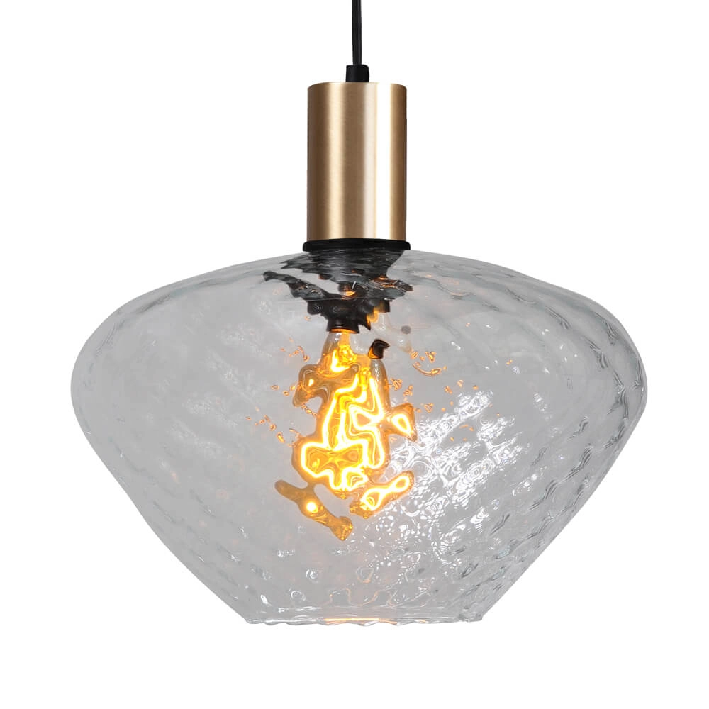 Hanglamp goud Porto met Blossom clear glas - Ø 30cm