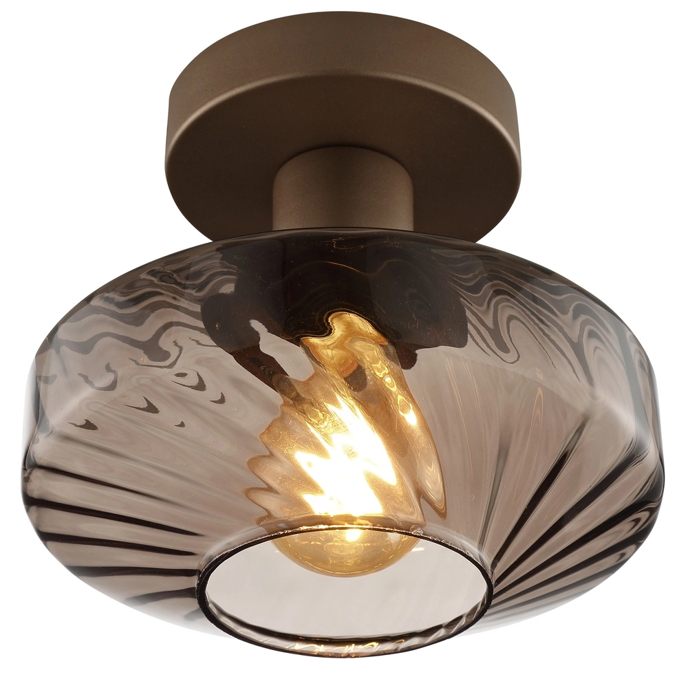 Unieke plafondlamp Lyn koffie bruin Ø 28cm Brilliant 4004353477027