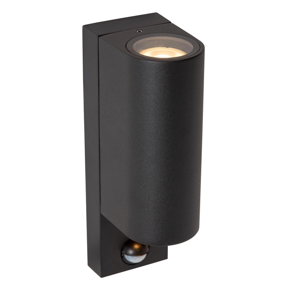 Wandspot Zaro up & down zwart met sensor Lucide 5411212690142
