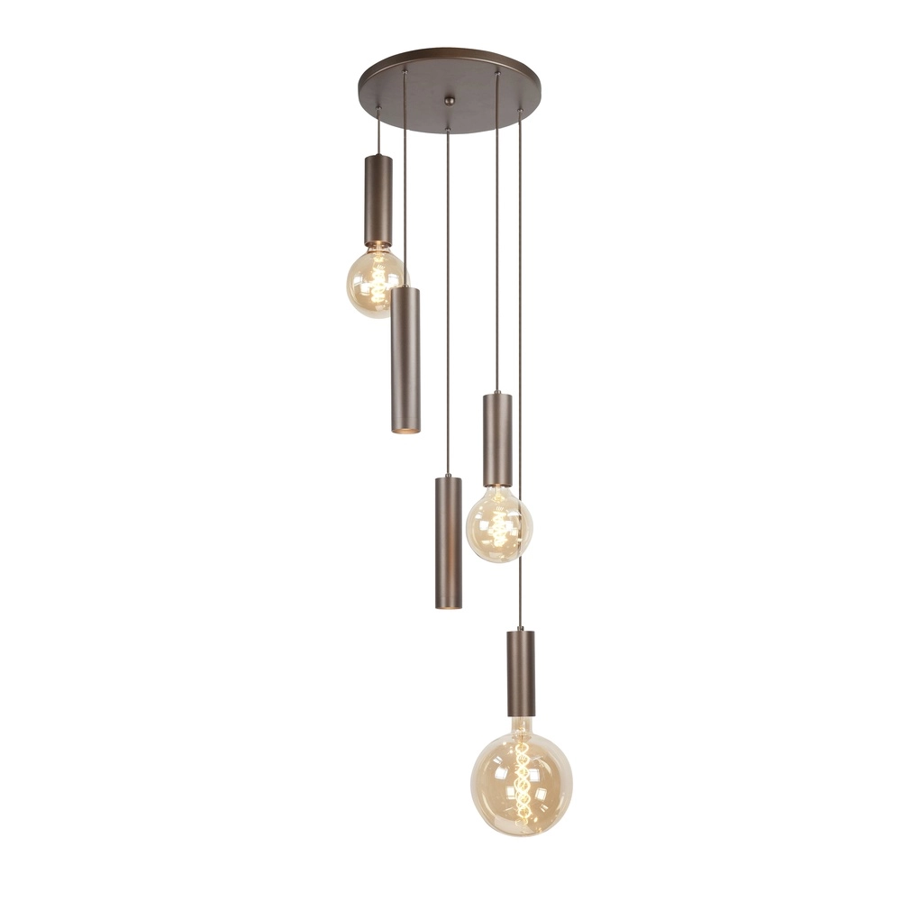 Design hanglamp Locarno choco bruin 5-lichts