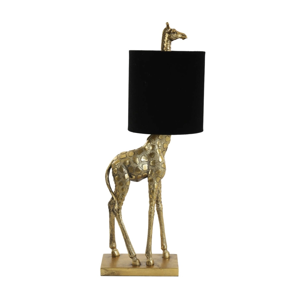 Schemerlamp Giraffe 68cm brons met zwart