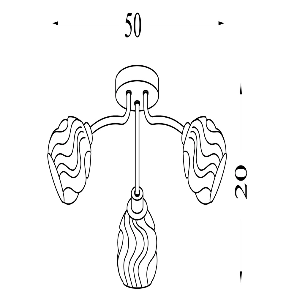 Plafondlamp Astral nikkel 3-lichts Searchlight 5053423304052