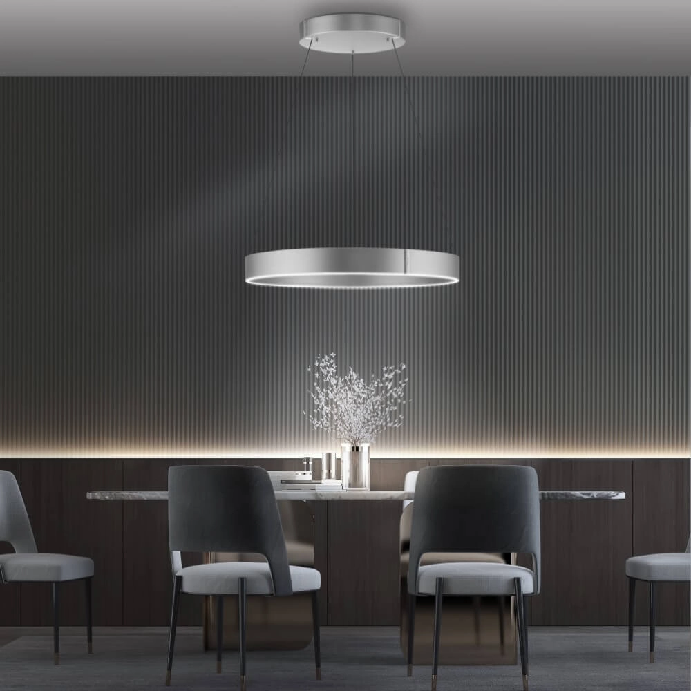 Ronde hanglamp Pure E-Clipse aluminium Ø 70cm Paul Neuhaus 4012248372364