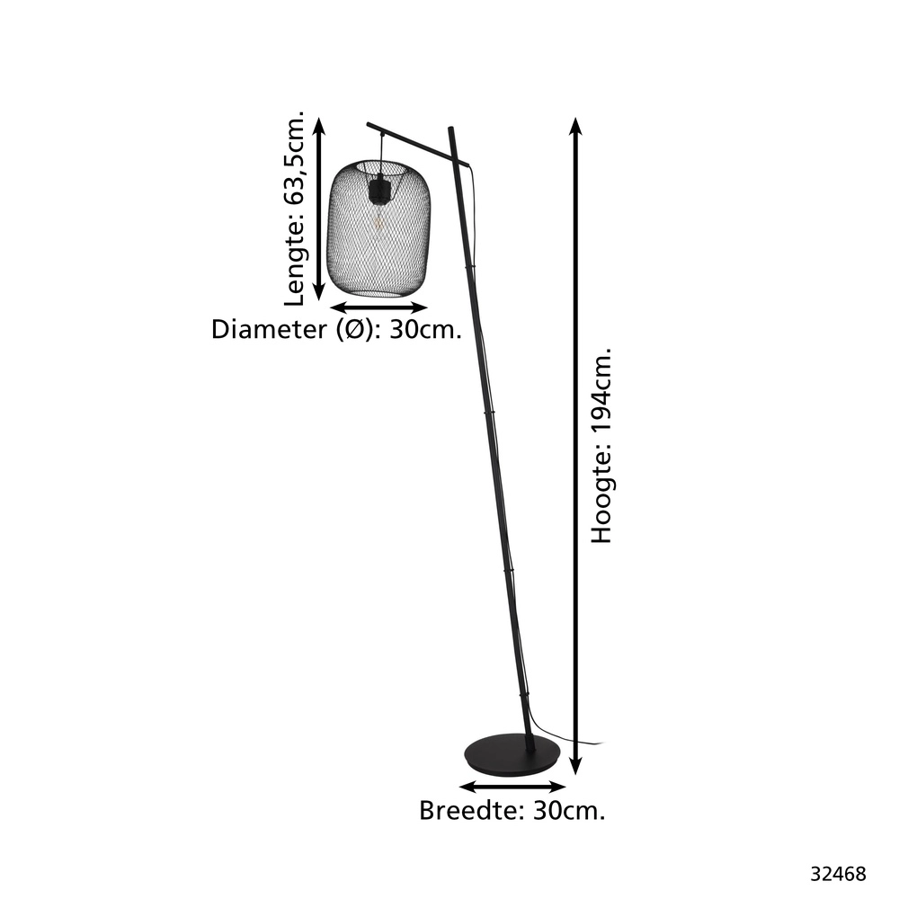 Gaas vloerlamp Wrington Eglo 9002759324681