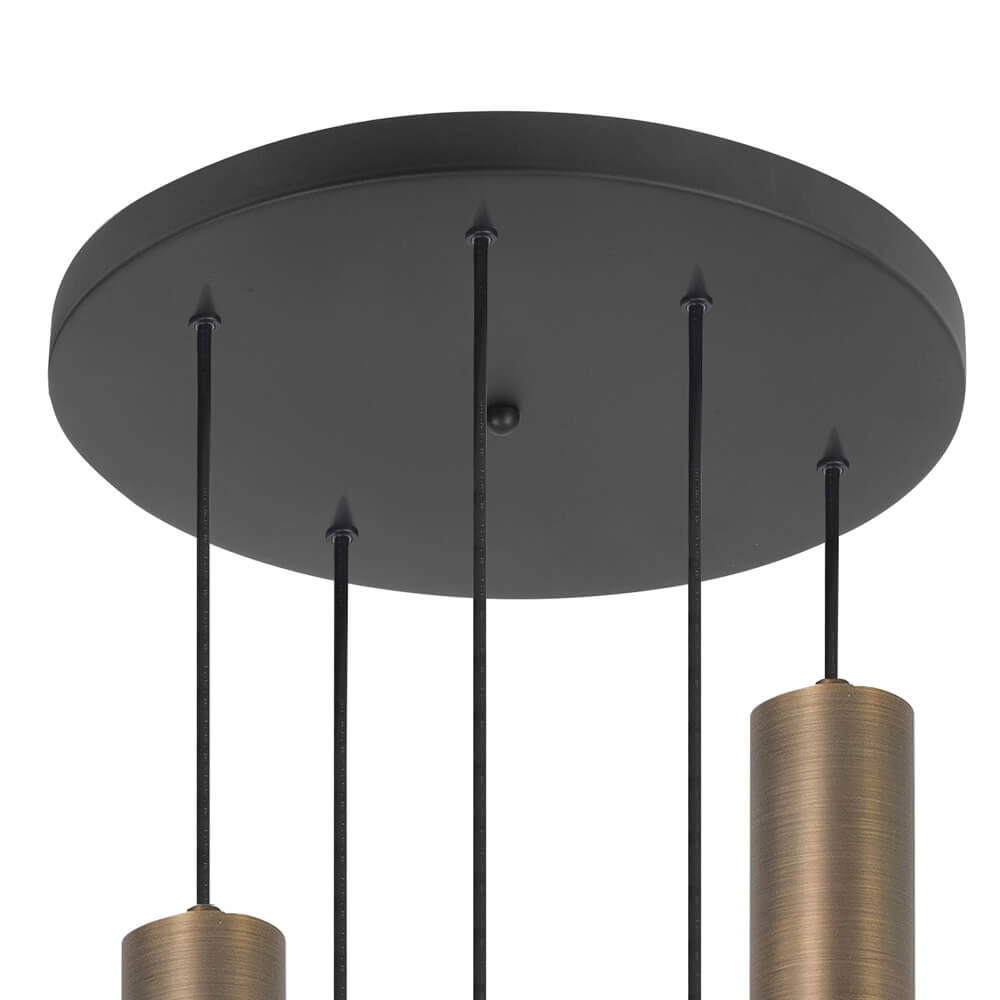 Ronde pendel hanglamp Perugia brons - 5x GU10 Highlight 8718379046834