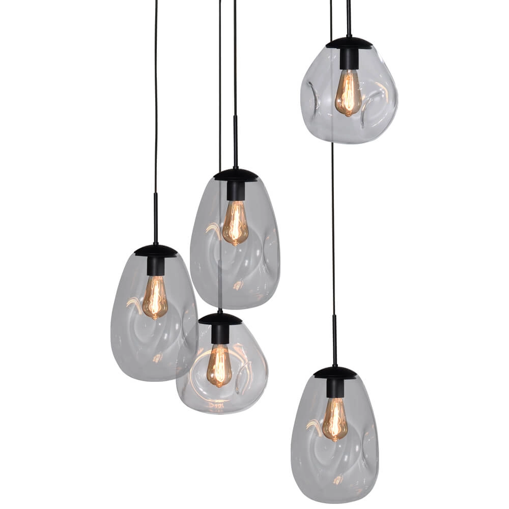 Vide hanglamp Lava 5x helder glas Masterlight 8718121286495