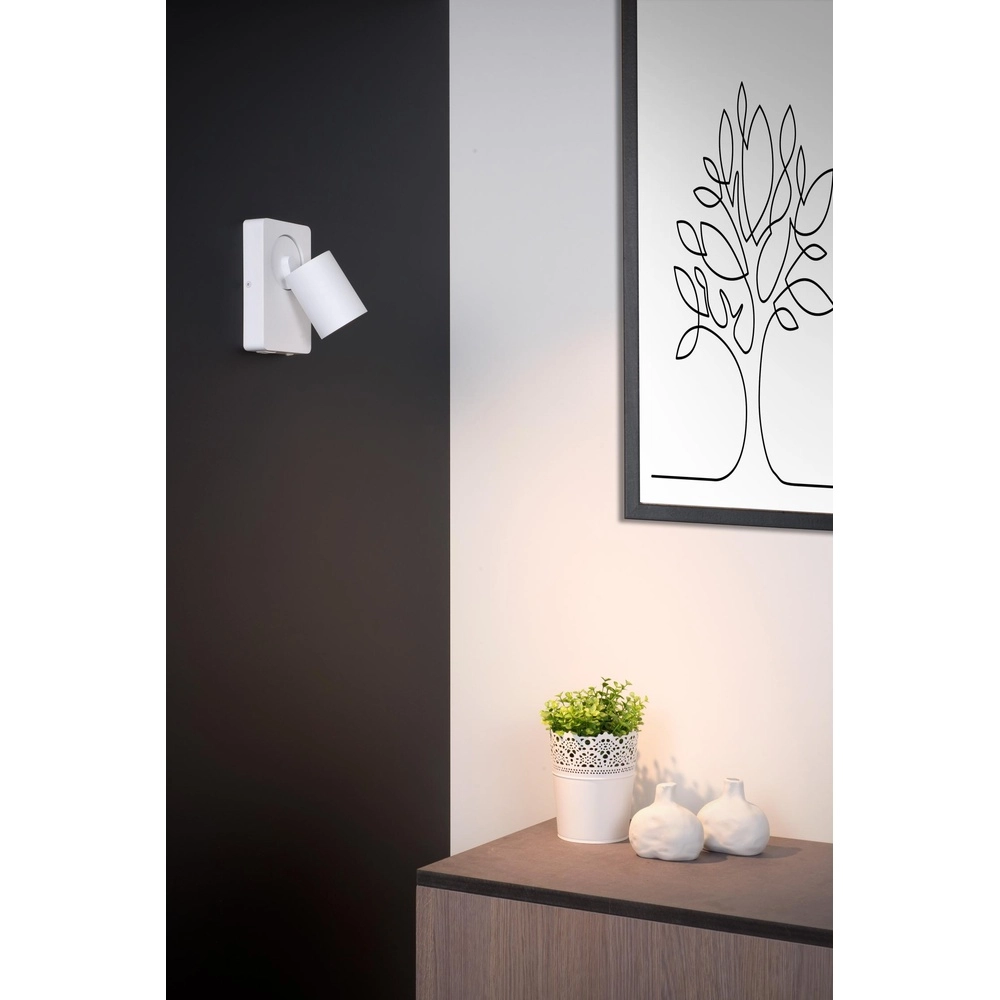 Bedlampje Nigel met USB oplaadpunt wit Lucide 5411212092748