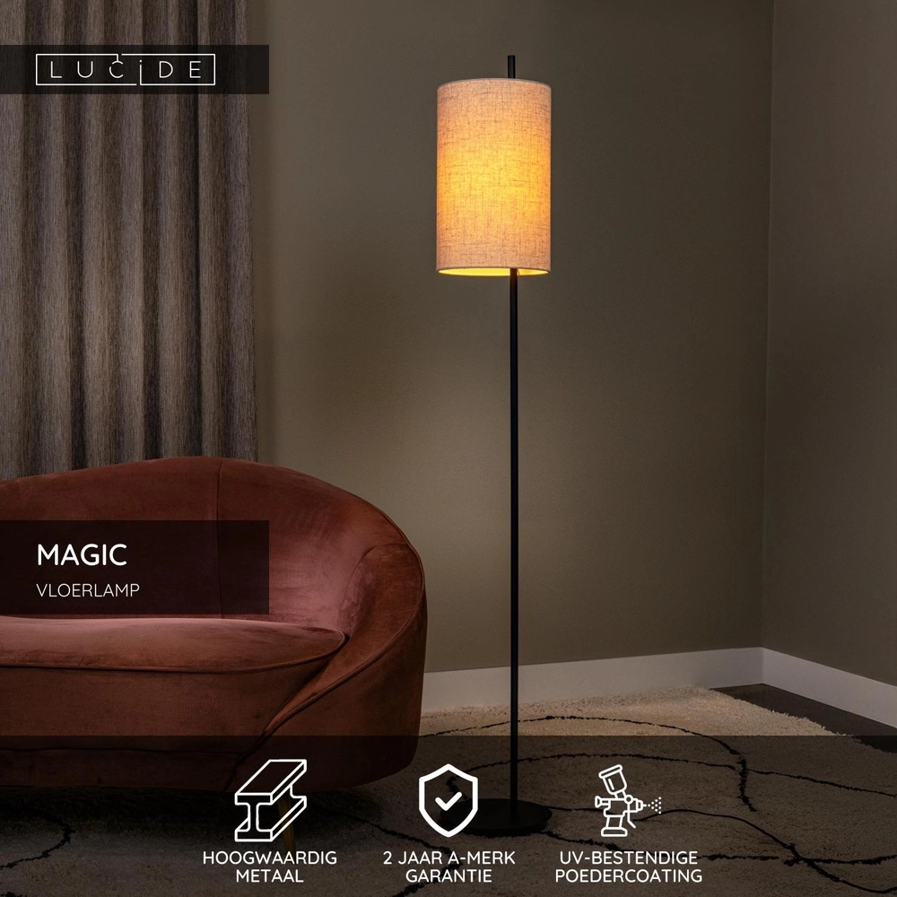 Vloerlamp Magic zwart Lucide 5411212680082