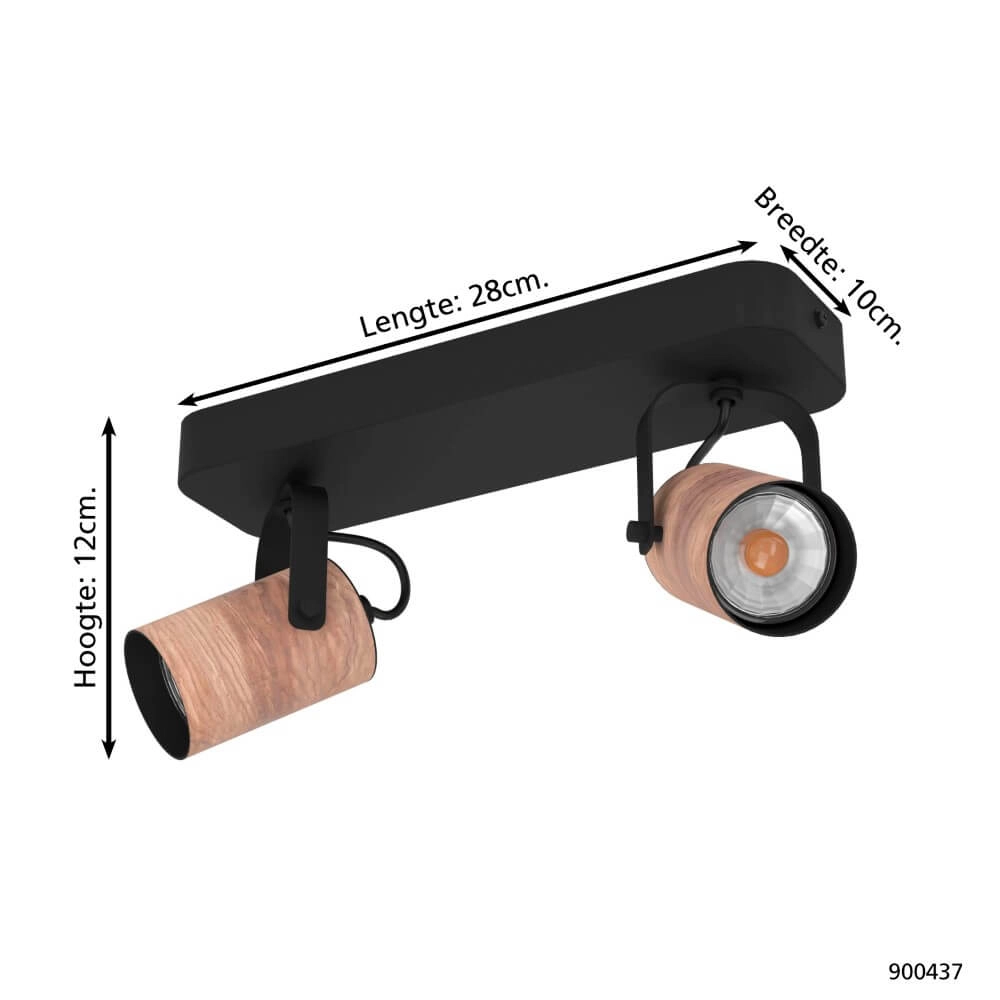 2-lichts plafondspot Cayuca landelijk Eglo 9008606239993