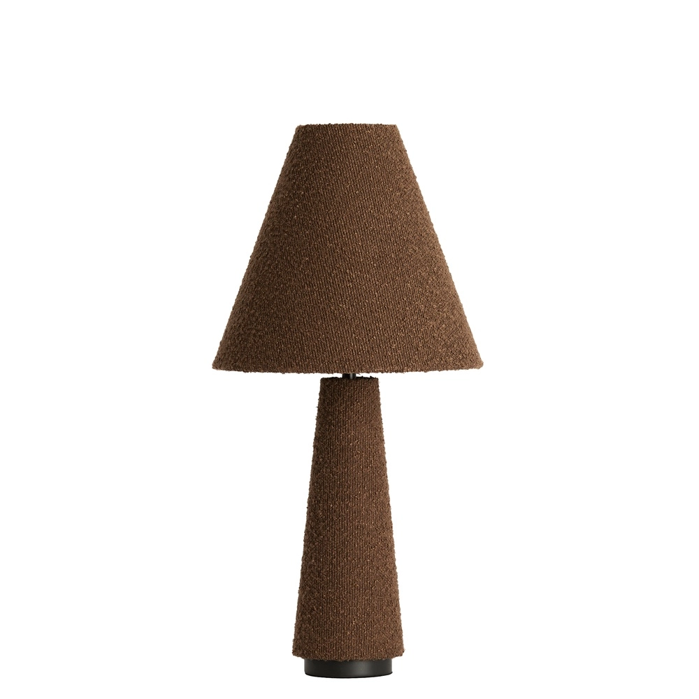 Schemerlamp Devia Ø 30cm - bouclé - bruin