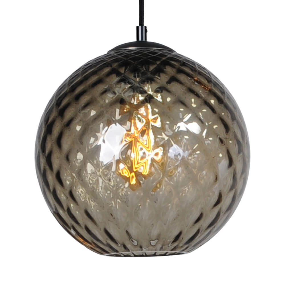 Zwarte glazen hanglamp Baloton Ø 30cm Masterlight 8718121247380