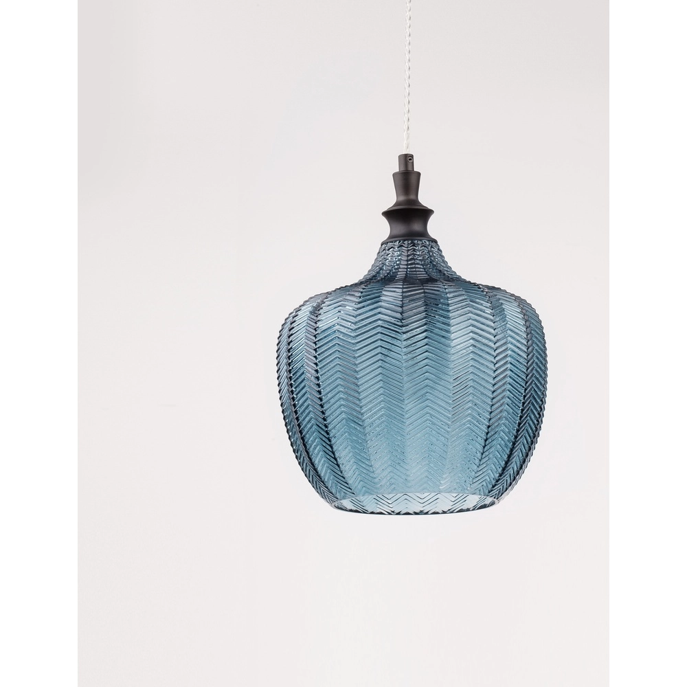 Hanglamp Loni blauw glas Lyora 5212017423061