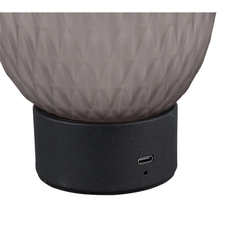 Tafellamp Facette zwart met smoke glas Trio 4017807643589