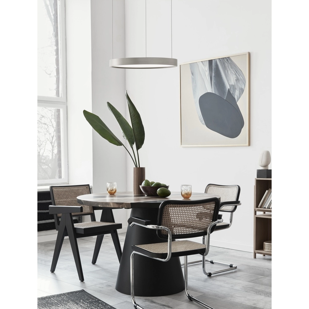 Ronde hanglamp Perrine zilvergrijs Ø 40cm Lyora 5212017438393