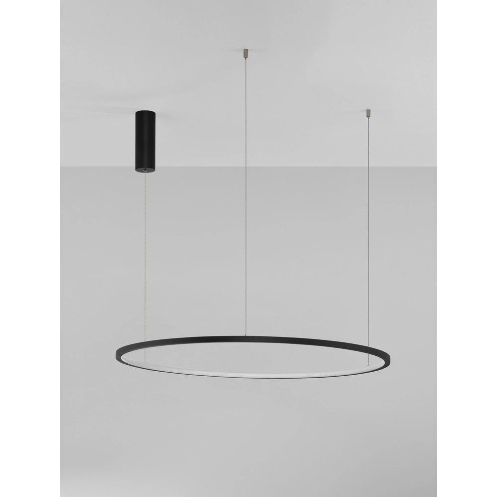 Round pendant lamp Tarquin black Ø 80cm Lyora 5212017438300