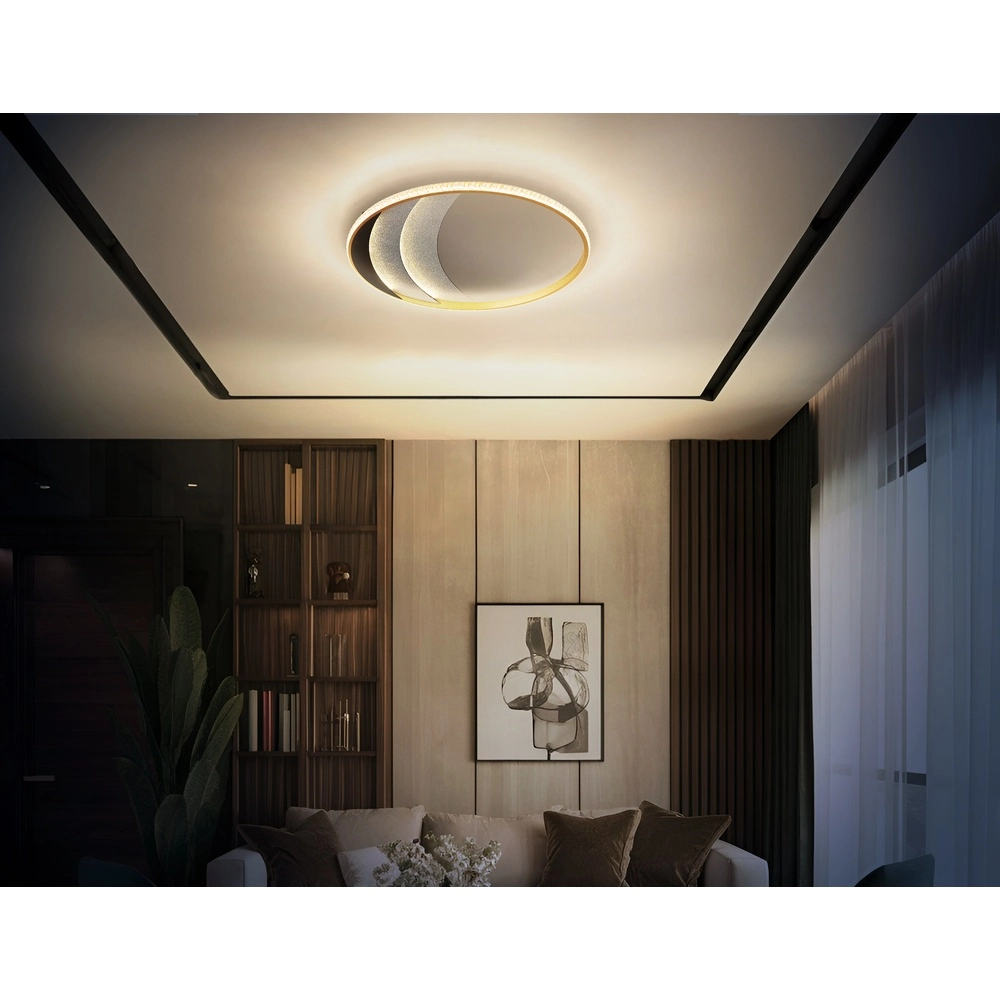 Unieke plafondlamp Constance zwart met goud Ø 52cm Globo 9007371572847