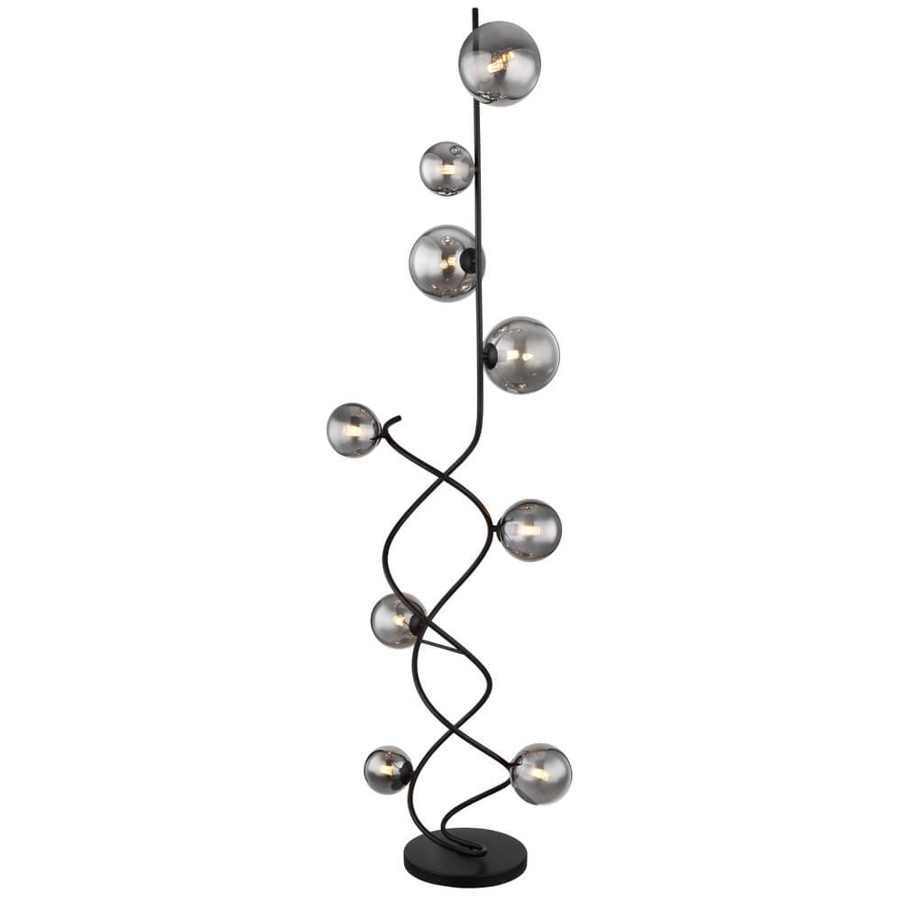 Zwarte vloerlamp Riha 9-lichts