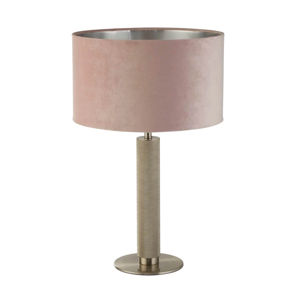 Gouden tafellamp London met roze kap Gouden tafellamp London met roze kap