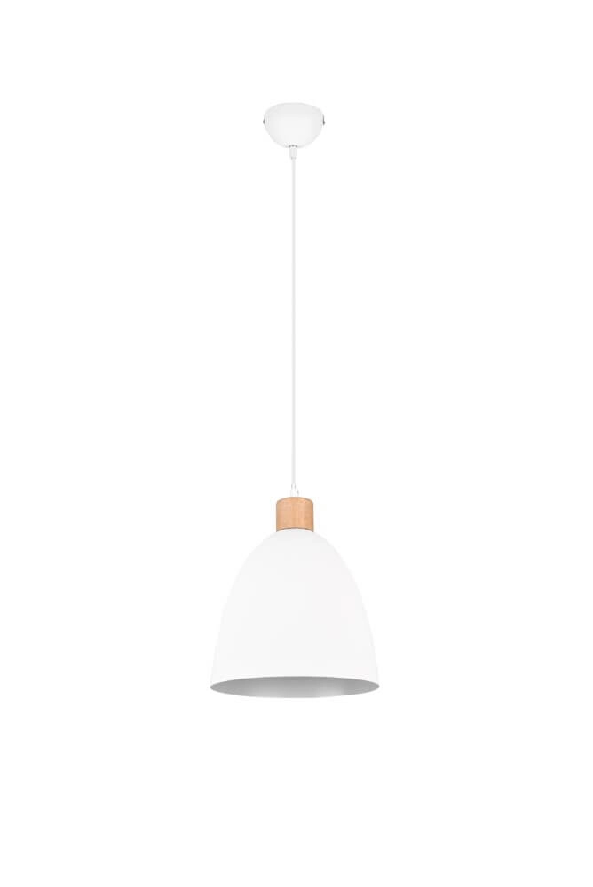 Hanglamp Jagger wit met houtbruin