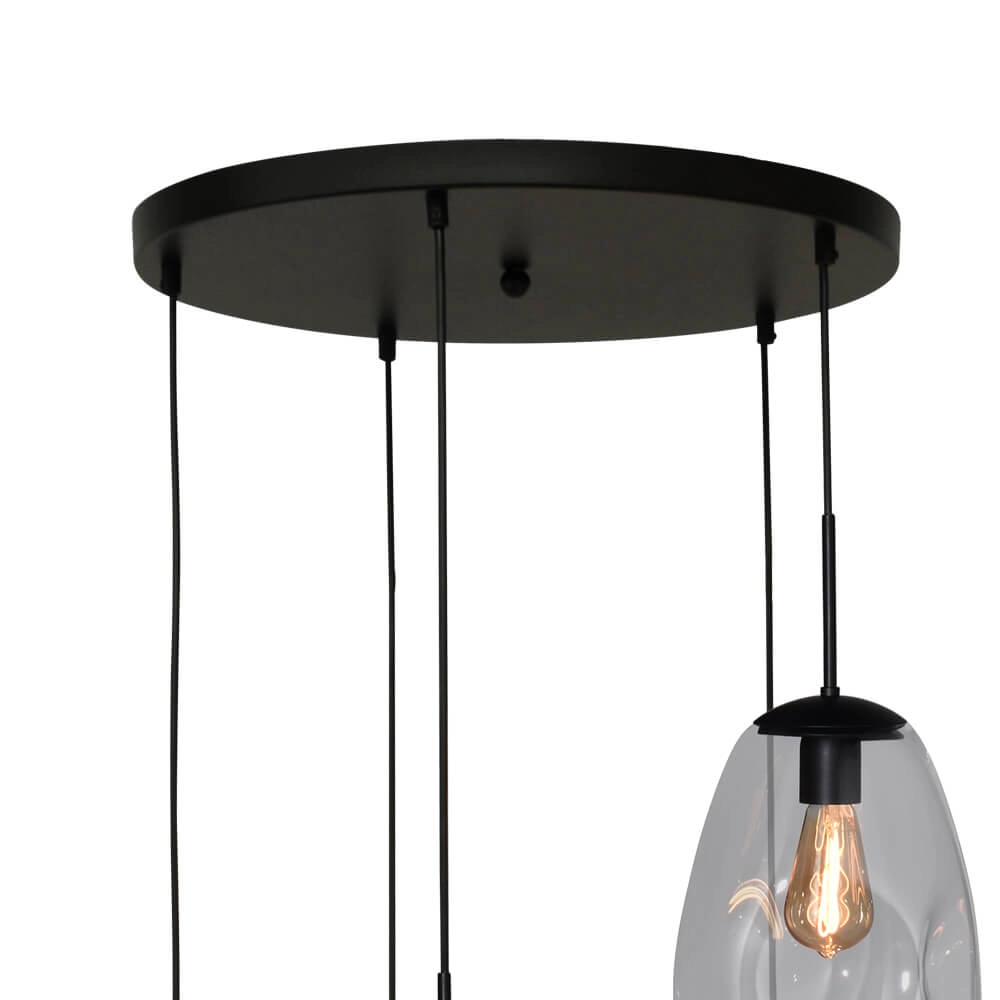 Vide hanglamp Lava 5x helder glas Ø 22,5cm Masterlight 8718121286501