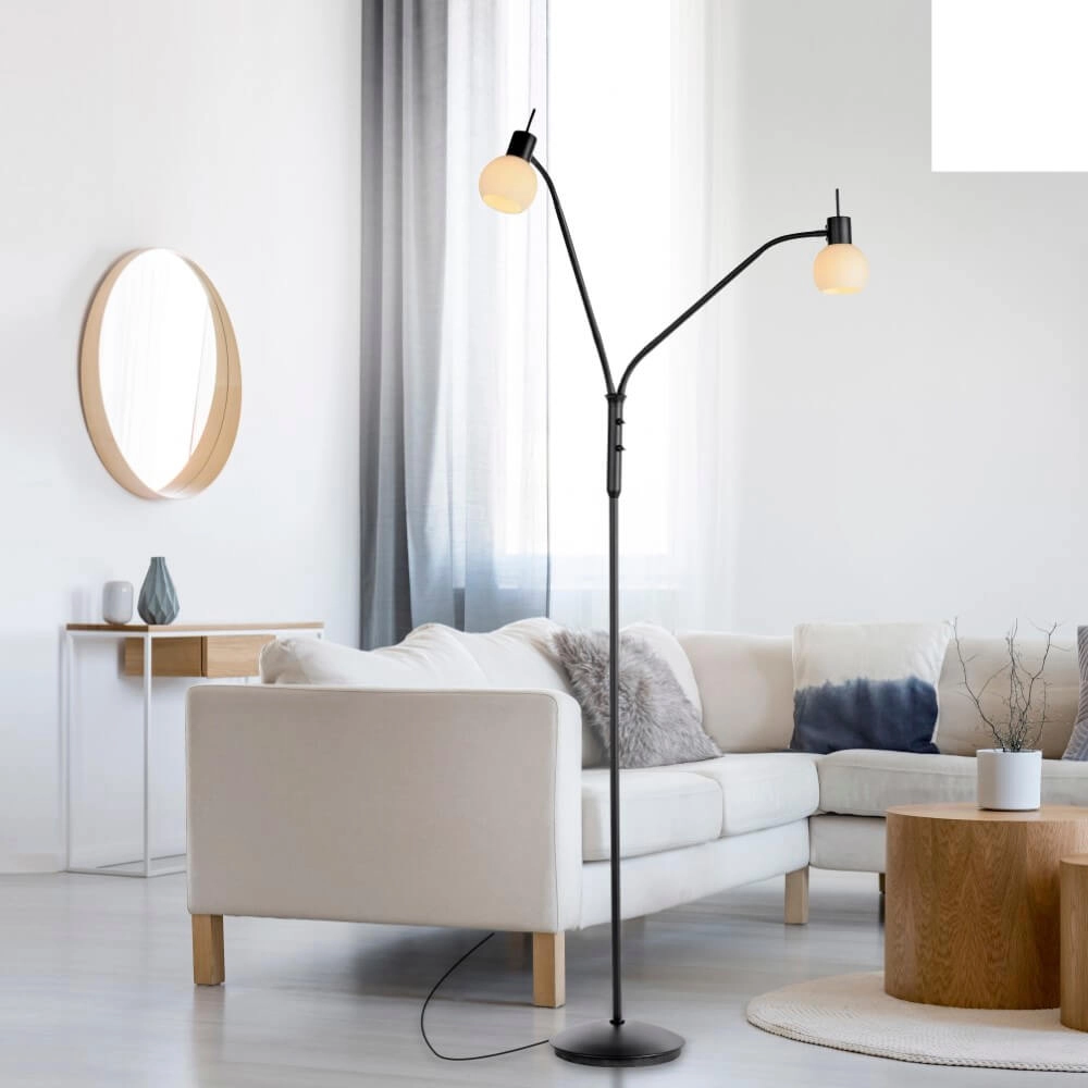 Zwarte vloerlamp Loki 2-lichts Just Light 4043689000837