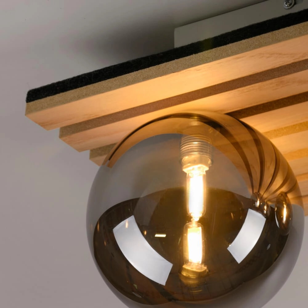 Houten plafondlamp Green Stika rechthoekig Just Light 4043689004248