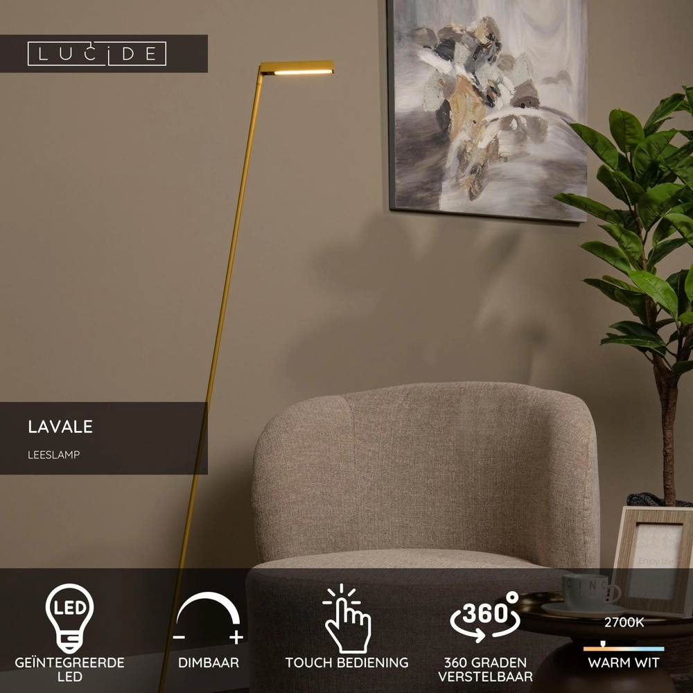 Design leeslamp Lavale okergeel Lucide 5411212441683