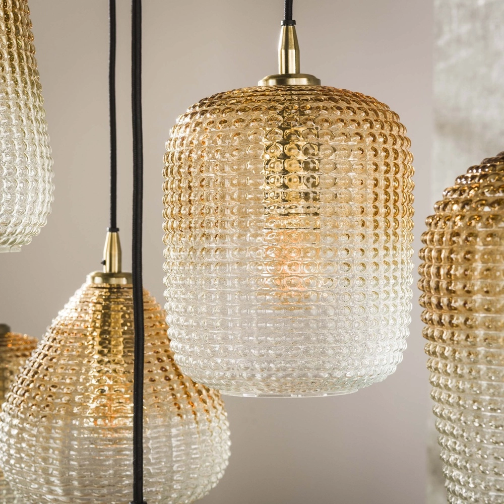 XXL hanglamp Dot 9 amber fading glazen Lyora 8716803511194
