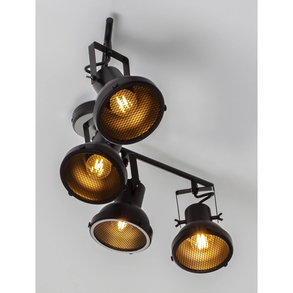 Plafondlamp Ruvi 4-lichts zwart Lyora 5212017446381