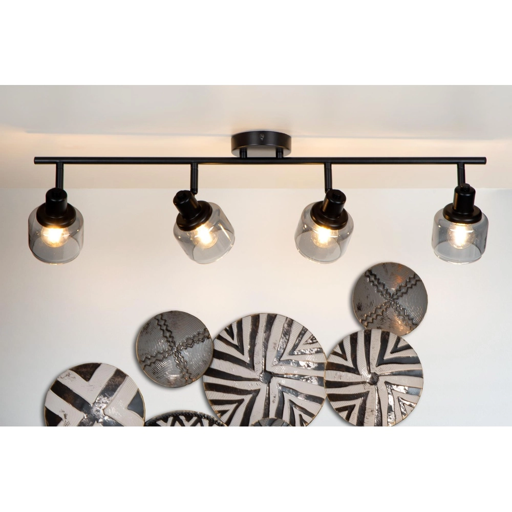 Plafondlamp Bjorn 4-lichts zwart Lucide 5411212771254