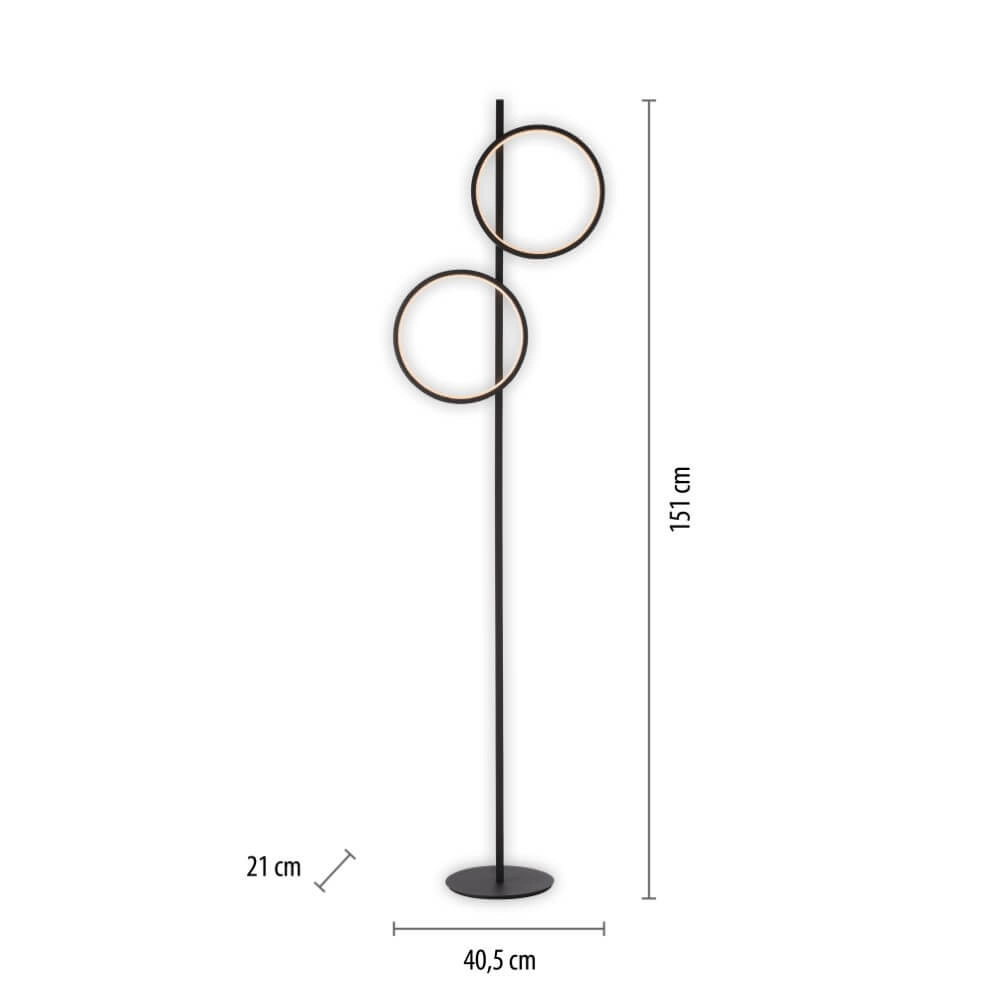 Vloerlamp Mini Ritus zwart Just Light 4043689000233