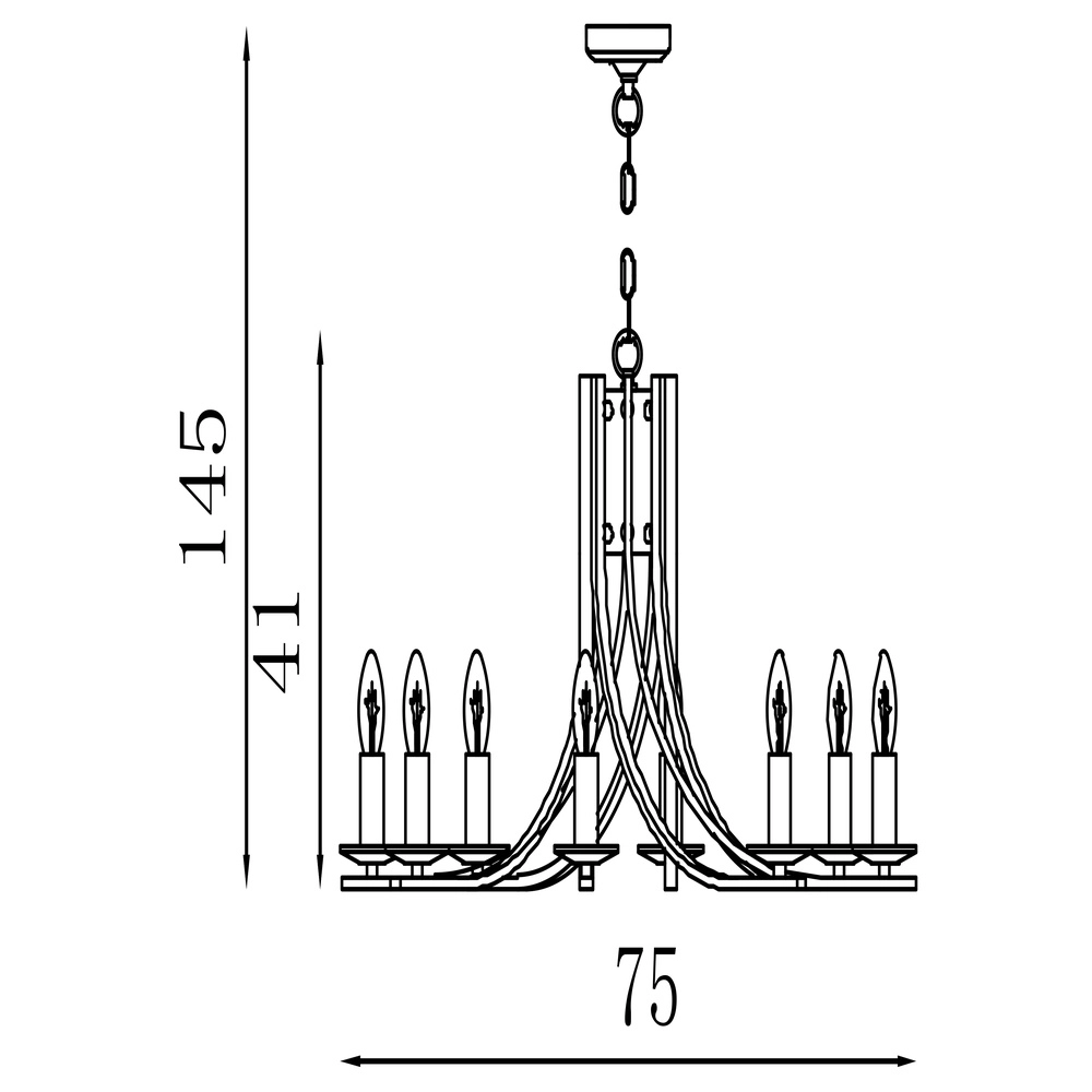 Kroonluchter Ascona 8-lichts Searchlight 5053423303673