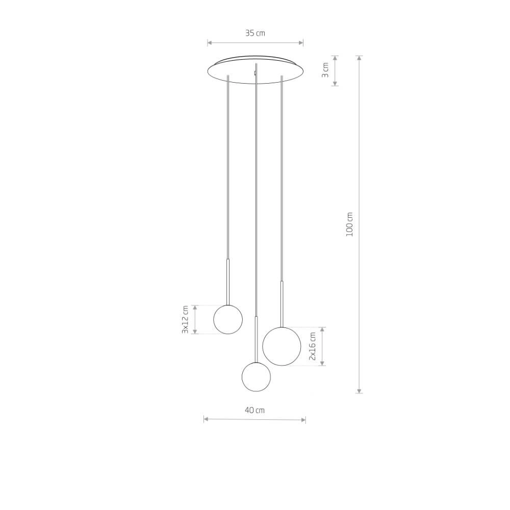 Glazen plafondlamp Karo 3x wit glas Lyora 5903139103046