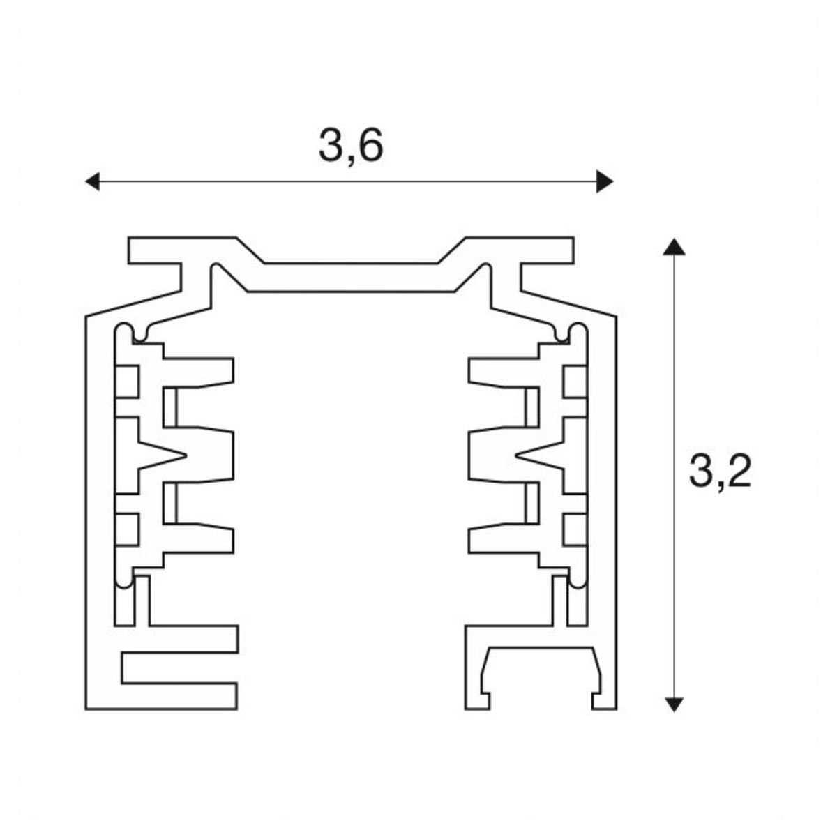 3-Fase Rail 3 meter zwart SLV 4024163122450