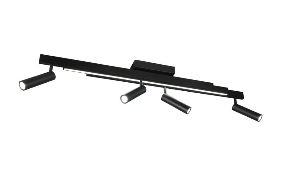 4-lichts led spot Zeno zwart Trio 4017807622904
