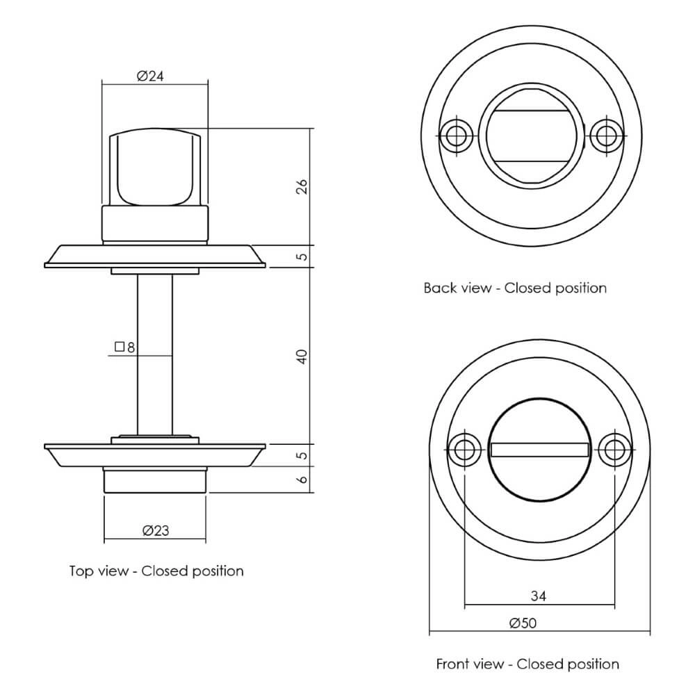 WC-sluiting Tira schroefgat zwart Intersteel 8714186100035