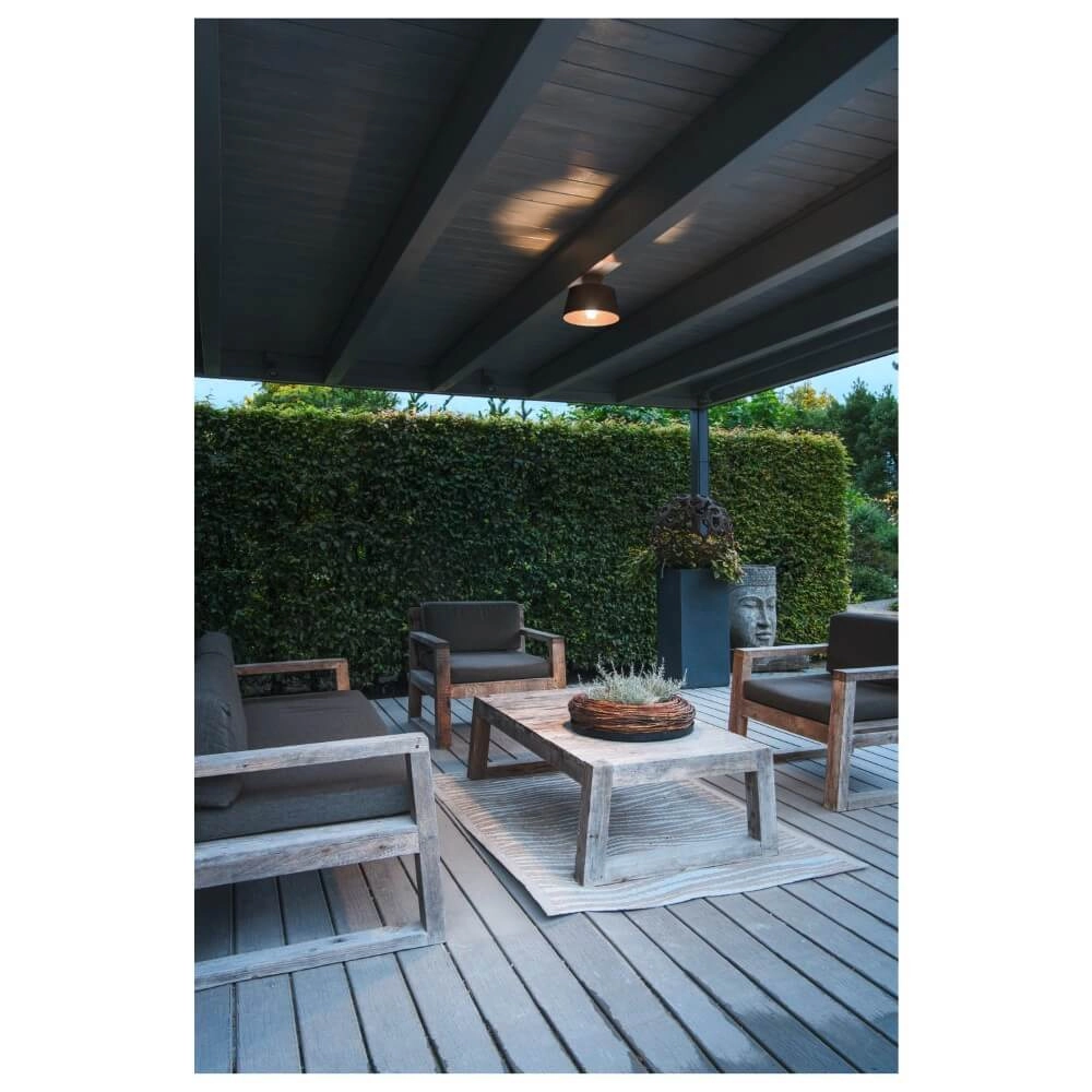 Veranda plafondlamp Phontoni zwart - Ø 25cm SLV 4024163280952
