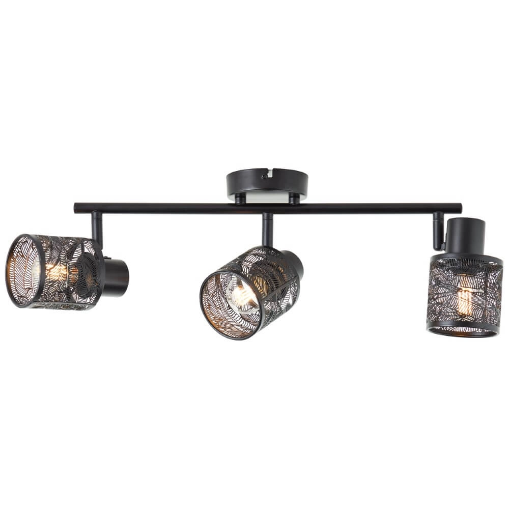 Zwarte plafondlamp Bano 3-lichts Brilliant 4004353413483
