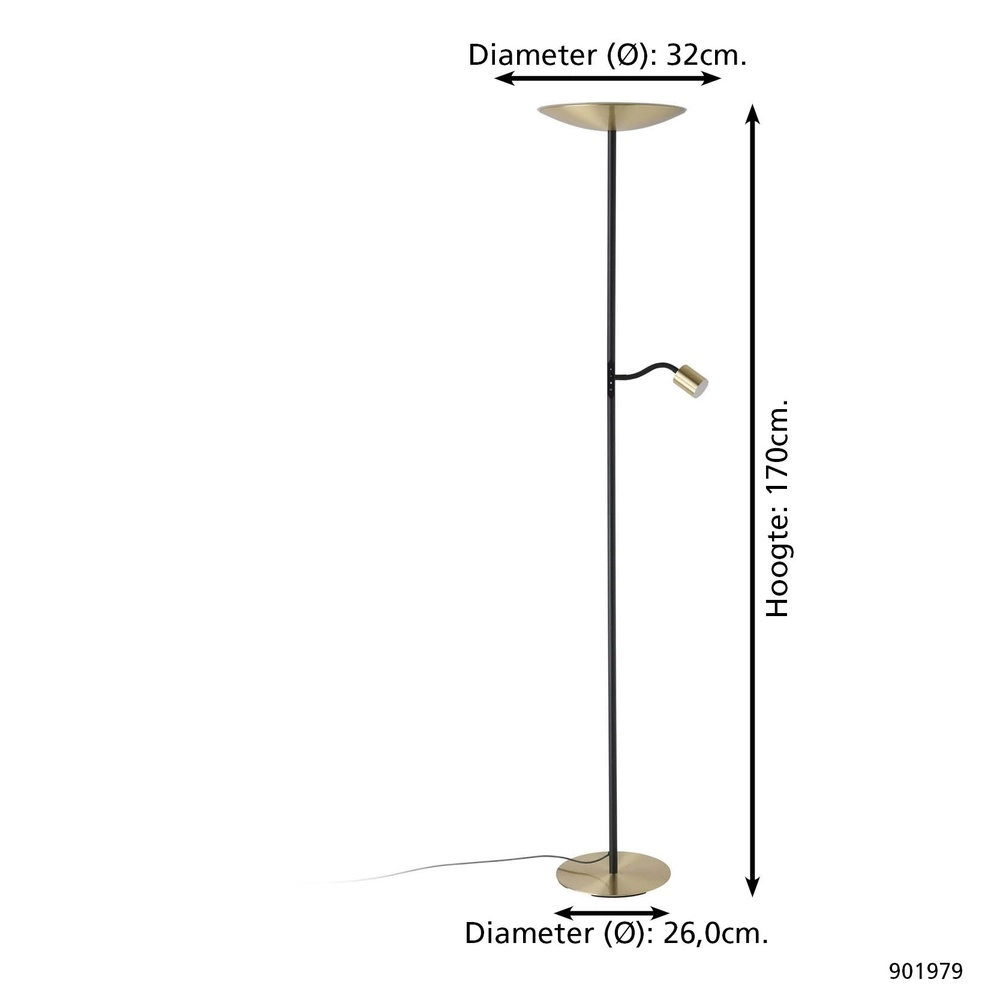 Vloerlamp Conivarino goud met zwart Eglo 9008606356591