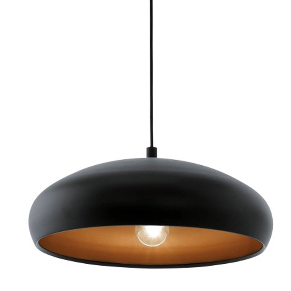 Landelijke hanglamp Mogano 1 40cm zwart met roodkoper