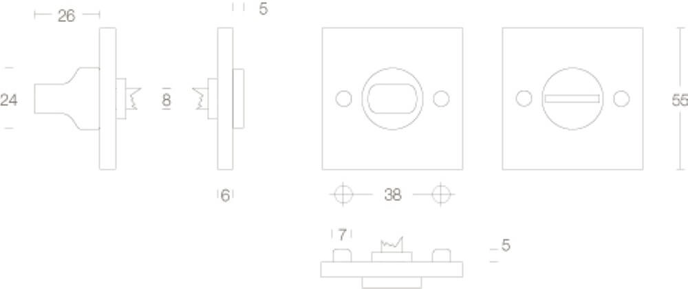 WC-sluiting Tira schroefgat vierkant zwart Intersteel 8714186122976