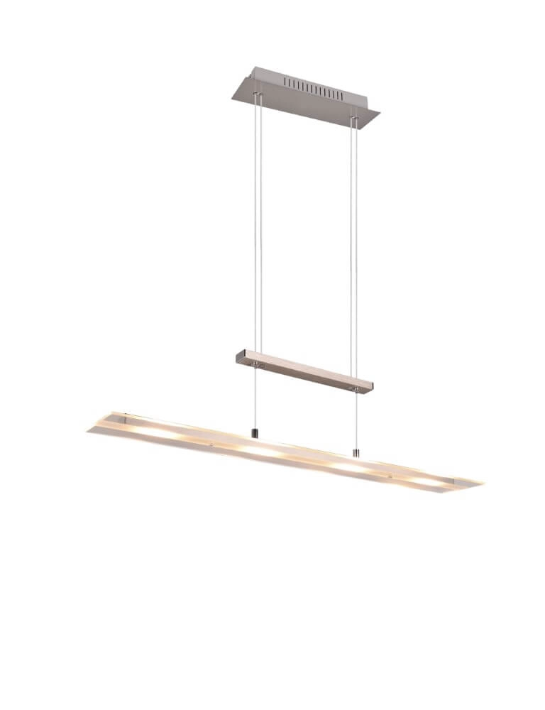 Glazen hanglamp Milos nikkel Trio 4017807588262