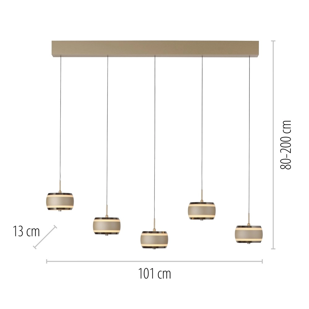 5L eettafel hanglamp Pure Falling Rings bronce Paul Neuhaus 4012248396582